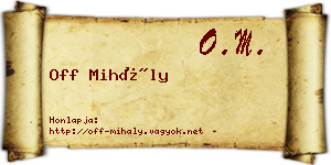 Off Mihály névjegykártya