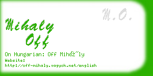 mihaly off business card